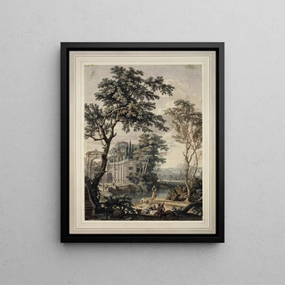 Isaac de Moucheron - Arcadian Landscape with Palace Architecture.webp