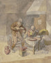 Family of farmers with two children at mealtime - Isaac van Ostade — artwork view
