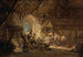 Rustic Interior Painting with Peasants Drinking and Playing - Isaac van Ostade — artwork view