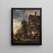 Workers in front of an inn - Isaac van Ostade — framed artwork on a wall