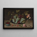Nature morte avec raisins, fleurs et baies dans un bol Wanli - Isaak Soreau — cuadro enmarcado en la pared