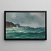 Costa nórdica con velero - Isak Elias Refsnaes — cuadro enmarcado en la pared