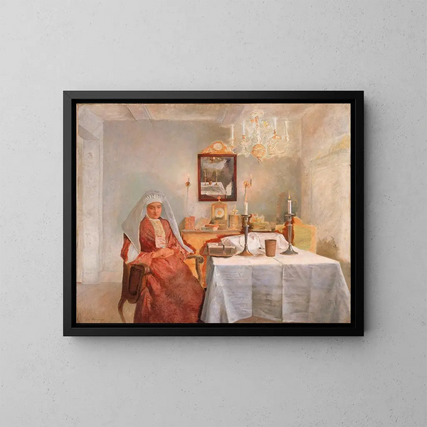 Viernes por la noche - Isidor Kaufmann — cuadro enmarcado en la pared