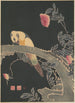 Perroquet sur la branche d'un rosier en fleurs - Itō Jakuchū — vista de la obra