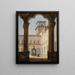 Vista del claustro de San Lorenzo en Nápoles - Escuela italiana — cuadro enmarcado en la pared