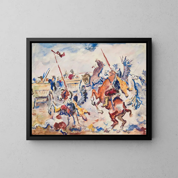 Hussards en combate - Ivan Ivanec — cuadro enmarcado en la pared