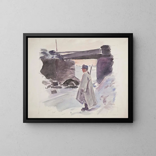 Ivan Ivanec - onierz Legionu Ukraiskich Strzelcw Siczowych 19141920 stojcy na warcie przy mocie.webp