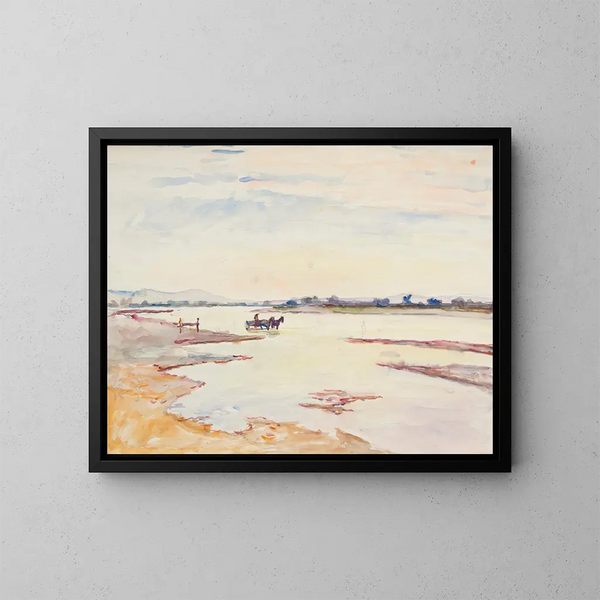 Paisaje con río - Ivan Ivanec — cuadro enmarcado en la pared