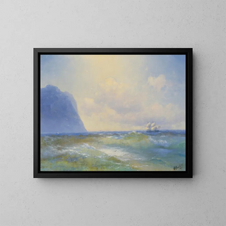 Barco en el mar - Ivan Konstantinovich Aivazovsky — cuadro enmarcado en la pared