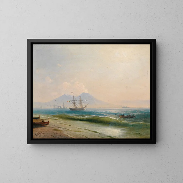 Vista del monte Vésuve - Ivan Konstantinovich Aivazovsky — cuadro enmarcado en la pared