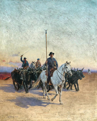 Ivan Petrovich Pranishnikoff - The Cattle Farmer Folco de BaroncelliJavon 18691943 on Horseback with a Herd of Cattle.webp