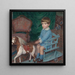 Un niño con un poni - Ivan Abota — cuadro enmarcado en la pared