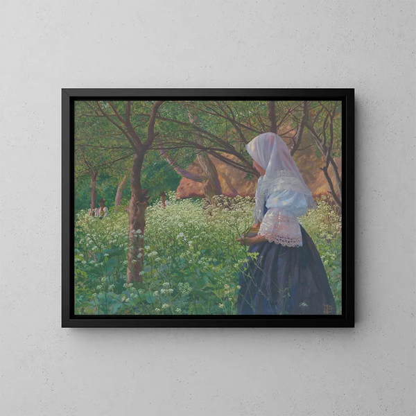 Niña con traje folklórico - Ivan Rabuzin — cuadro enmarcado en la pared