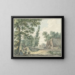 Izaak Schmidt - Landschap met twee personen onder een boom.webp