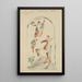 Study of composition with two floating angels - J A Jerichau — framed artwork on a wall