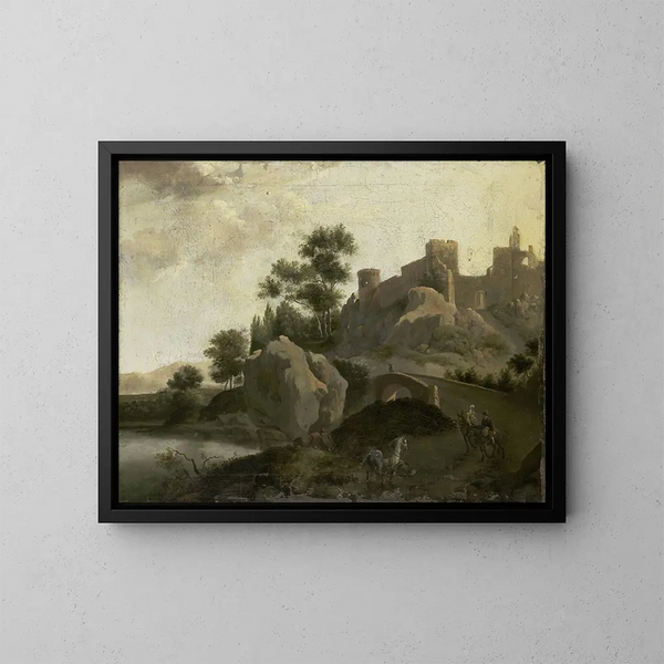 Paisaje italiano - Johann Georg Schieblius — cuadro enmarcado en la pared