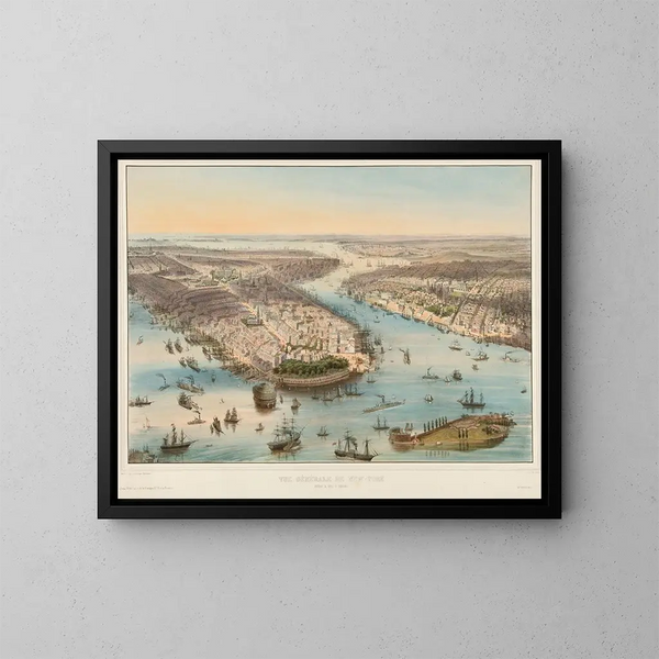 Vista general de Nueva York - J Bachmann — cuadro enmarcado en la pared