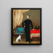 Portrait of a law student at Saint Petersburg University with a dog - J. Sidko — framed artwork on a wall