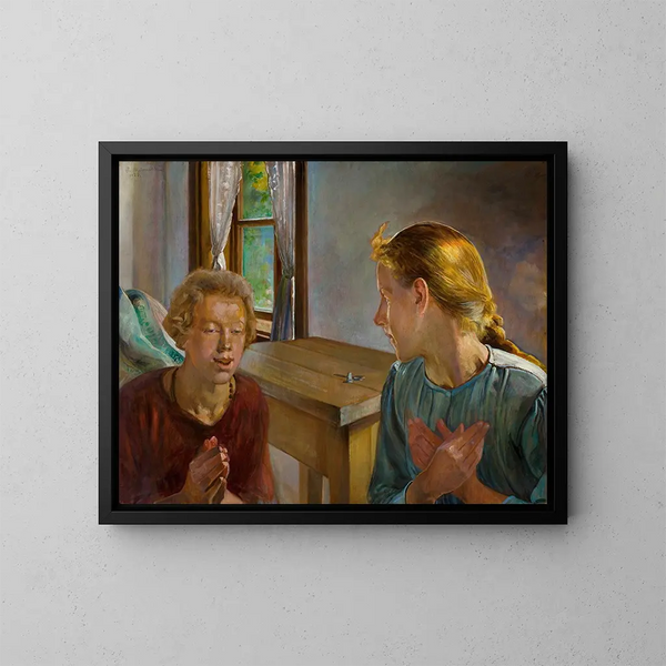 Anunciación - Jacek Malczewski — cuadro enmarcado en la pared