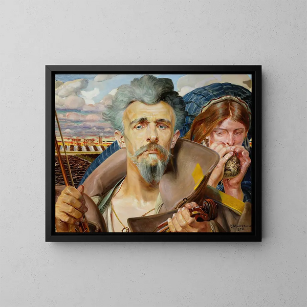 Sección central de la música del tríptico - Jacek Malczewski — cuadro enmarcado en la pared