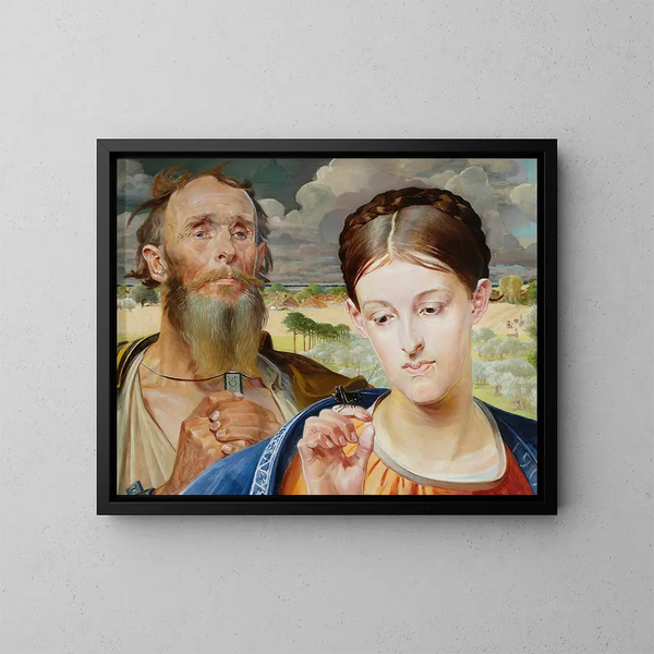 Music, left wing of the triptych - Jacek Malczewski — framed artwork on a wall