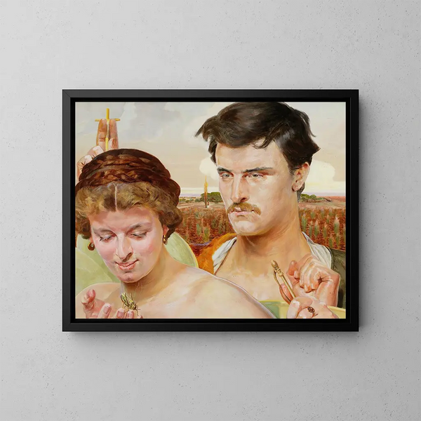 Music, right wing of the triptych - Jacek Malczewski — framed artwork on a wall
