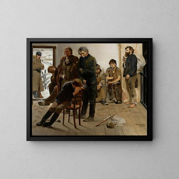 En camino hacia el exilio, prisioneros - Jacek Malczewski — cuadro enmarcado en la pared