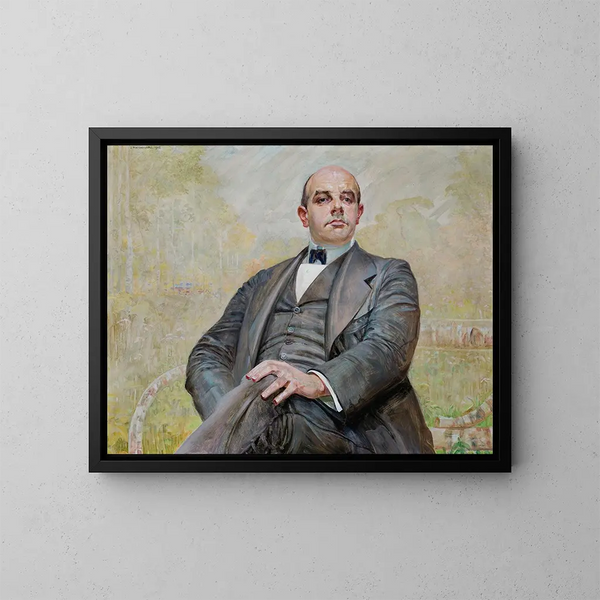 Portrait Painting of Edward Maurizio - Jacek Malczewski — framed artwork on a wall