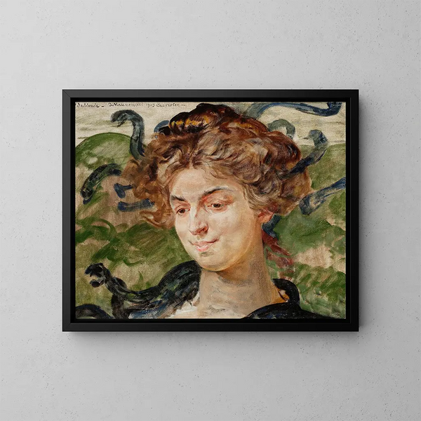 retrato de Helena Sulima, actriz en Gorgona - Jacek Malczewski — cuadro enmarcado en la pared