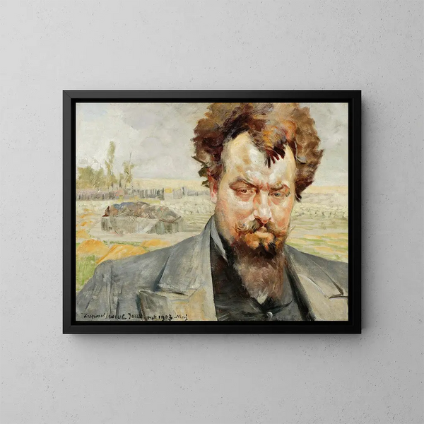 Retrato de Jan Kasprowicz - Jacek Malczewski — cuadro enmarcado en la pared