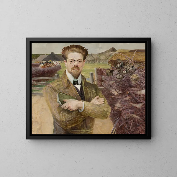 Retrato de Władysław Reymont - Jacek Malczewski — cuadro enmarcado en la pared
