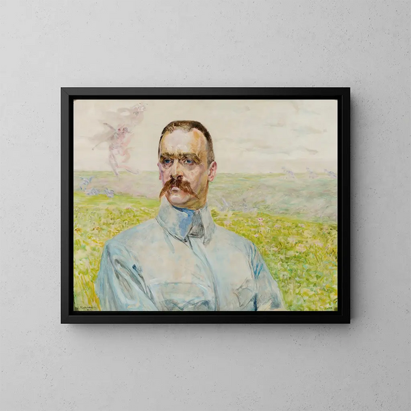 Retrato del brigadier Józef Piłsudski - Jacek Malczewski — cuadro enmarcado en la pared
