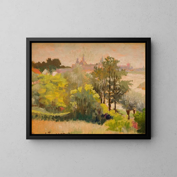 Vista de Cracovia desde Zwierzyniec - Jacek Malczewski — cuadro enmarcado en la pared