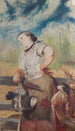 Mujer abatando gallinas - Jacek Malczewski — vista de la obra