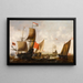barcos neerlandeses en mar agitada frente a la costa de Ámsterdam - Jacob Adriaensz Bellevois — cuadro enmarcado en la pared