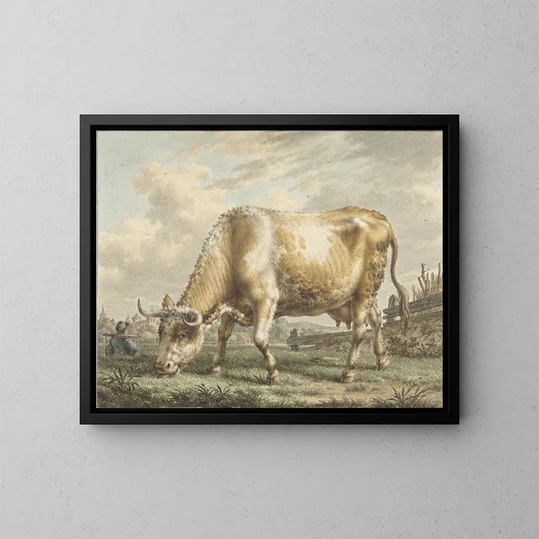 Cow Grazing - Jacob Cats — framed artwork on a wall