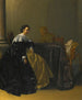 an elegant young woman and an old girl in an interior - Jacob Duck — artwork view