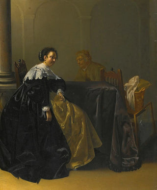 Jacob Duck - An Elegant Young Lady And Old Maid In An Interior.webp