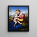 Virgin and Child with Parrot - Jacob Götzenberger — framed artwork on a wall