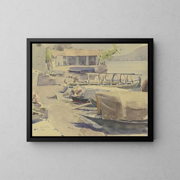 Port of Lake Garda - Jacob Happ — framed artwork on a wall