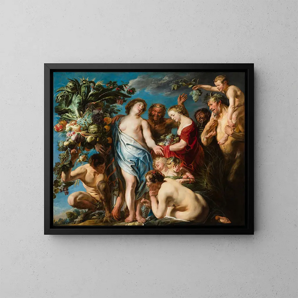 Una alegoría de la fertilidad - Jacob Jordaens — cuadro enmarcado en la pared