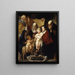 La Santa Familia con Santa Ana y el joven Bautista y sus padres - Jacob Jordaens — cuadro enmarcado en la pared