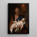 Joseph con el niño Jesús - Jacob Leyssens — cuadro enmarcado en la pared