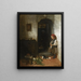 a girl with a kitten playing - Jacob Maris — framed artwork on a wall