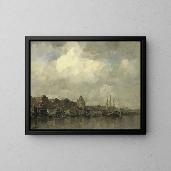 La torre de la angustia en el exterior de Ámsterdam - Jacob Maris — cuadro enmarcado en la pared