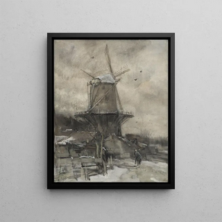 Jacob Maris - Een molen in de winter.webp