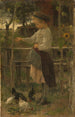 Alimentar a las gallinas - Jacob Maris — vista de la obra