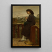 Girl knitting on a balcony Montmartre - Jacob Maris — framed artwork on a wall