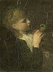 Girl with a peacock feather - Jacob Maris — artwork view