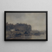 Houses on the Prins Hendrikkade Amsterdam on a foggy day - Jacob Maris — framed artwork on a wall